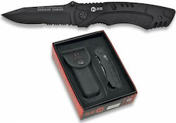 K25 Tactical Pocket Knife Black with Blade made of Stainless Steel in Sheath