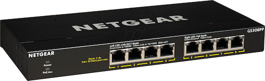 NetGear GS308PP Unmanaged L2 PoE+ Switch with 8 Gigabit (1Gbps) Ethernet Ports