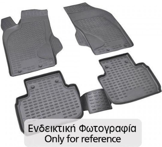 Novline Set of Front and Rear Mats 4pcs Tray Type for Renault Kadjar 2015+ Black