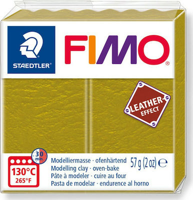 Staedtler Fimo Leather Effect Polymer Clay Olive 57gr 8010-519