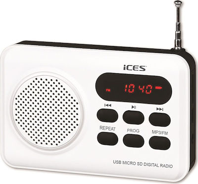 Ices IMPR-112 Radio de masă Reîncărcabil cu USB Alb