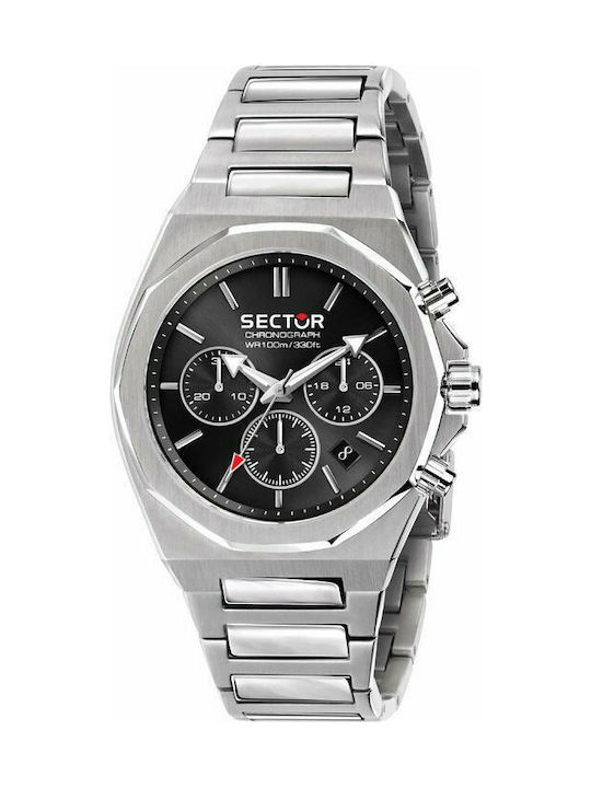 Sector 960 Watch Chronograph Battery with Silver Metal Bracelet