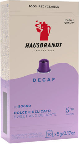 Hausbrandt Capsules Espresso Decaffeinato Decaffeine Compatible with Machine Nespresso 10caps,tobolek