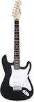 Aria Pro II STG-003 Electric Guitar Stratocaster with SSS Pickup Configuration Black