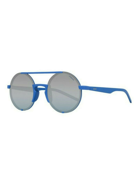 Polaroid Women's Sunglasses with Blue Metal Frame and Gray Polarized Lens PLD6016/S ZDI/PW