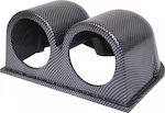 Car Dashboard Double Instrument Mount 50mm Carbon Type