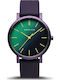 Bering Time Aurora Ceas Barbat 34mm Baterie cu Culoare Violet Cauciuc Catarama