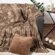 Silk Fashion Astrakan Ριχτάρι Διθέσιου Καναπέ Γούνινο 180x250εκ. Light Brown