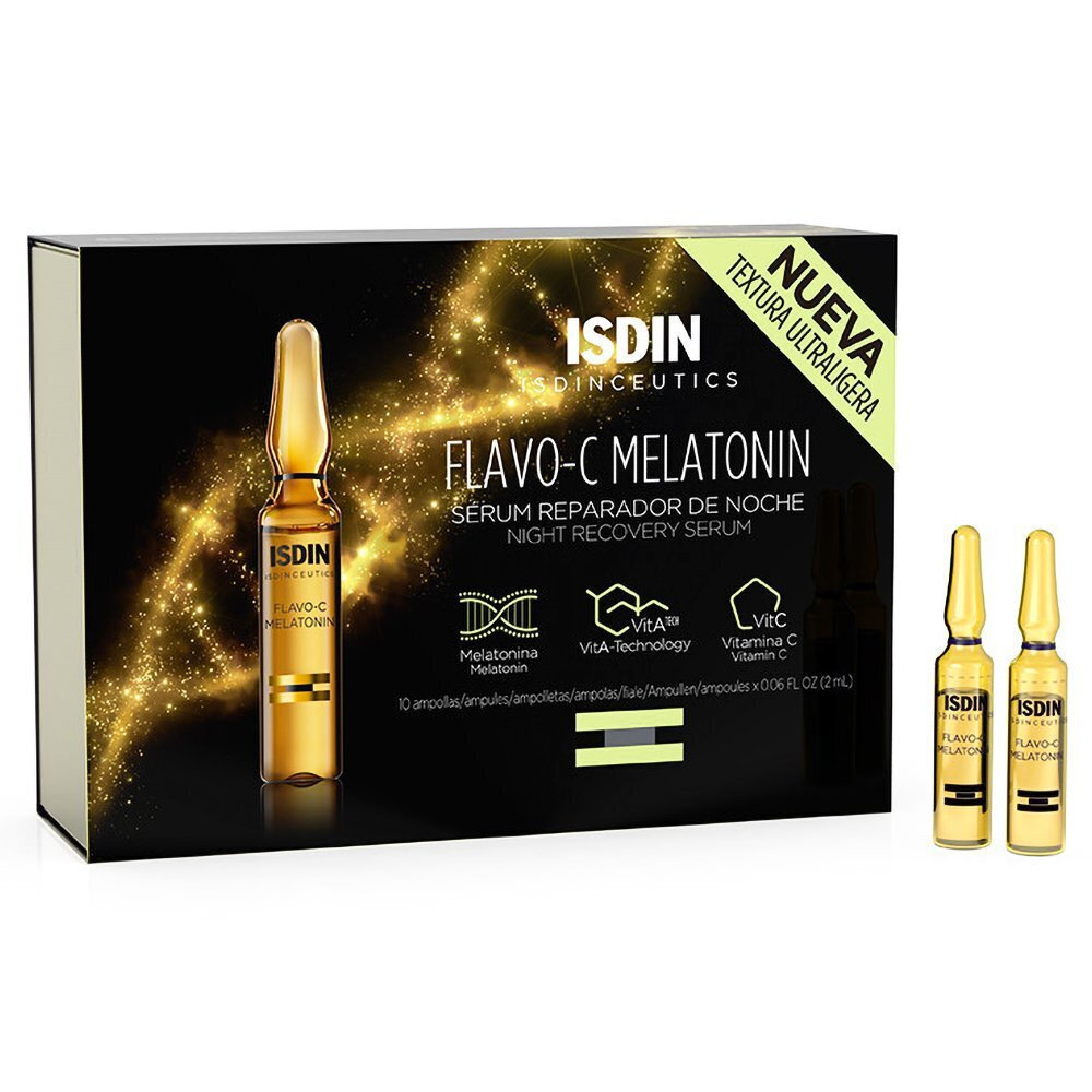 Isdin Isdinceutics Flavo-C Melatonin Repair Night Ενυδατικό & Αντιγηραντικό Serum Προσώπου με Bakuchiol & Βιταμίνη C για Αποτοξίνωση & Λάμψη 10x2ml