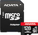 Adata High Endurance microSDXC 128GB Class 10 U3 V30 A2 UHS-I με αντάπτορα