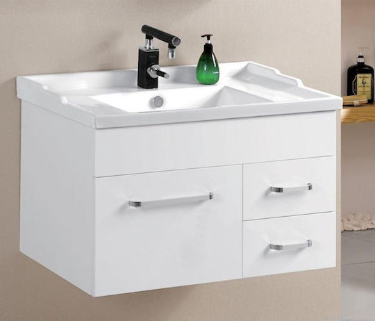 Gloria Nuovo Επικαθήμενος Νιπτήρας Πορσελάνης 80x46cm Λευκός