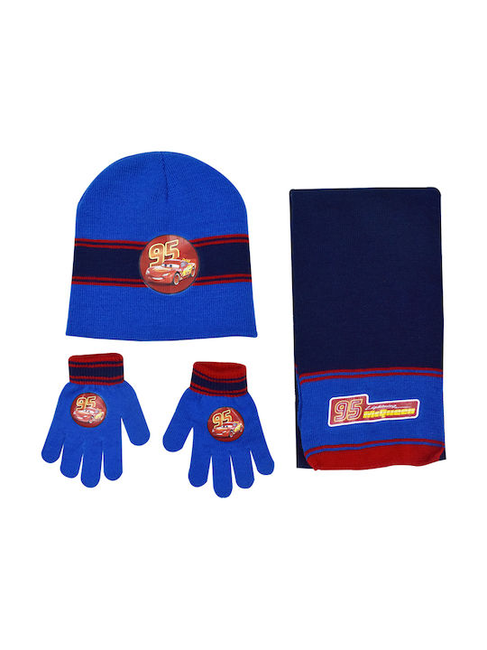 Stamion D26461 Kids Beanie Set with Scarf & Gloves Fabric Blue D26461A