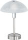 Trio Lighting Donna Metal Table Lamp LED with White Shade and Silver Base