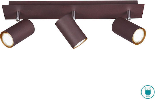 Trio Lighting Marley Dreifach Spot mit Fassung GU10 in Braun Farbe