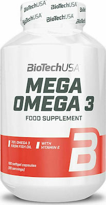 Biotech USA Mega Omega 3 with Vitamin E Ulei de pește 90 softgels