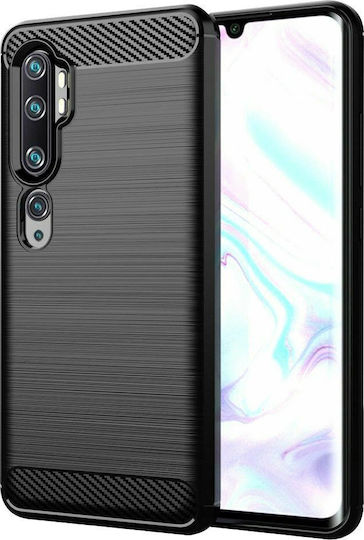 Hurtel Carbon Back Cover Σιλικόνης Μαύρο (Xiaomi Mi Note 10/10 Pro)