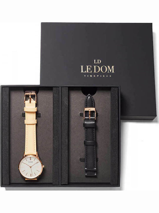 Le Dom Classic Box Set Γυναικείο Ρολόι 34mm Μπα...