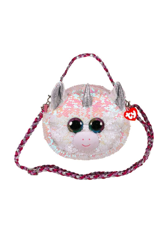 TY Boos Sequin Παιδική Τσάντα Ώμου Λευκή 22.9x5.1x16.5εκ.