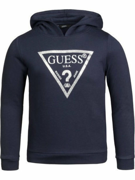 Guess Kids Sweatshirt with Hood Navy Blue Hooded