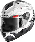 Shark Ridill Mecca White/Black/Red Motorradhelm Volles Gesicht ECE 22.05 1550gr HE0537WKR