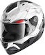 Shark Ridill Mecca Full Face Helmet with Sun Visor ECE 22.05 1550gr White/Black/Red HE0537WKR