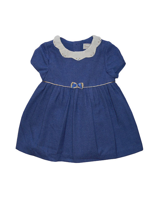 Mayoral Kids Dress Short Sleeve Navy Blue 16-02884-081