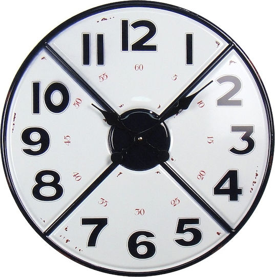Oriana Ferelli Wanduhr Metallisch Weiß Ø55cm
