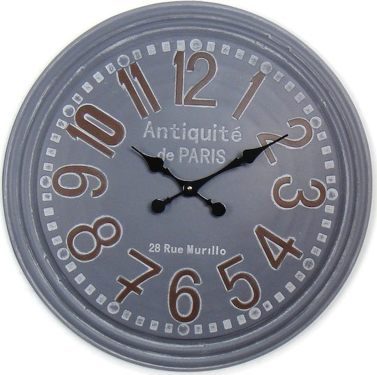 Oriana Ferelli Antique Wall Clock Metallic Gray Ø63cm