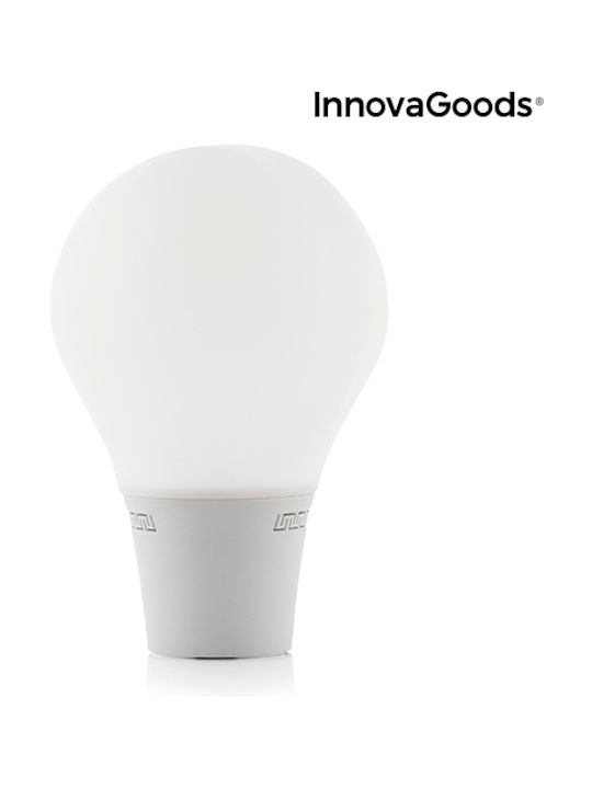 InnovaGoods Bluetooth Διακοσμητικό Φωτιστικό Λαμπτήρας LED Μπαταρίας Σιλικόνης με Ηχείο Silitone σε Λευκό Χρώμα