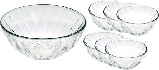 Max Home Picnic Serving Bowl Round Glass Transparent with Diameter 12cm 7pcs