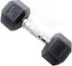 MDS 026 Rubber Hexagon Dumbbell 1 x 10kg