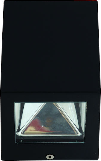 ARlight CT 8107 BK Aplica de exterior montată pe perete LED IP44 5W cu Alb Natural Lumină Dublu Fascicul 8.5x8.5x10.5εκ.