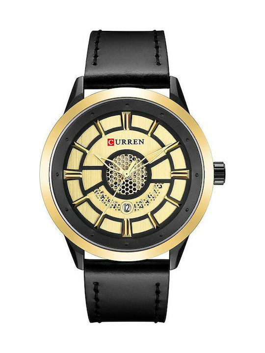Curren Ανδρικό Ρολόι 48mm Μπαταρίας με Μαύρο Δε...