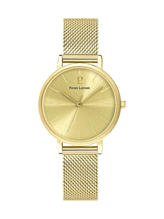 Pierre Lannier Symphony Womens Watch 33mm Battery with Gold Stainless Steel Bracelet