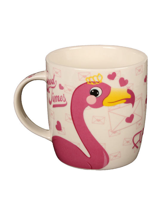 Keskor Flamingo Cană Ceramică Bej 360ml 1buc