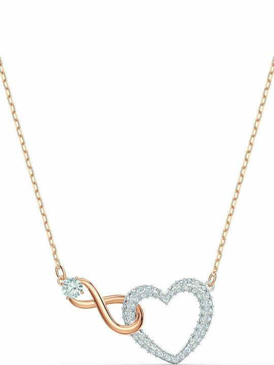 Swarovski Hyperbola Infinity Heart Κολιέ με Ροζ Επιχρύσωση Swarovski Hyperbola Infinity Heart Κολιέ με Ροζ Επιχρύσωση