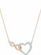 Swarovski Hyperbola Infinity Heart Halskette mit Design Herz Vergoldet