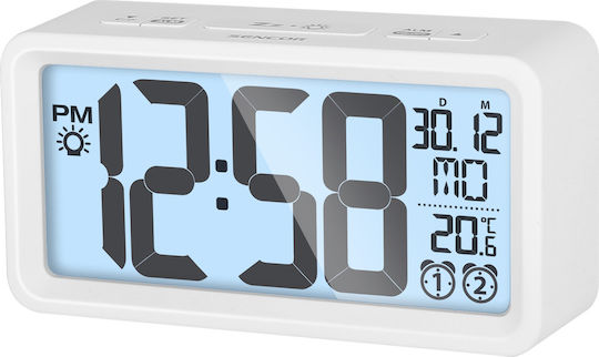 Sencor SDC 2800 W Ceas De Masă Digital LCD Cu Ceas Deșteptător Alb