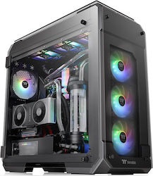 Thermaltake View 71 Tempered Glass ARGB Gaming Full Tower Κουτί Υπολογιστή με Πλαϊνό Παράθυρο Μαύρο