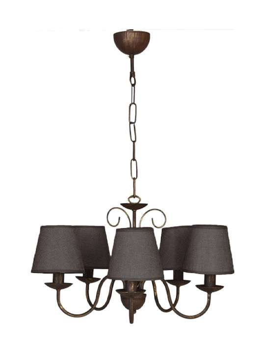 Fylliana Chandelier Lampshade 5xE14 Brown 54cm 835-00-121