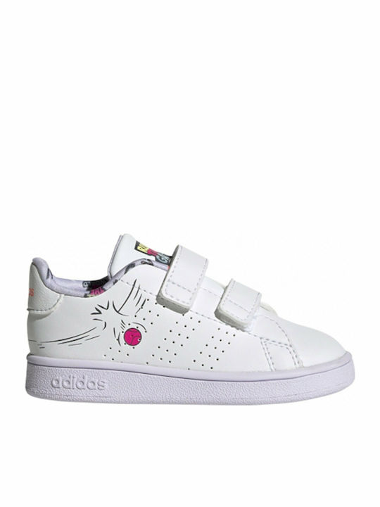 Adidas Παιδικά Sneakers Advantage με Σκρατς Cloud White / Purple Tint