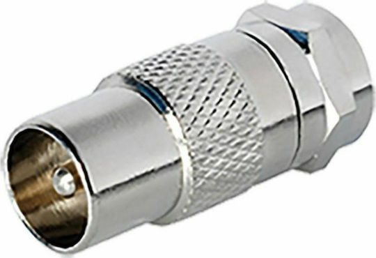 Edision F-Stecker männlich zu Koaxial männlich Silber 1Stück 07-00-0101