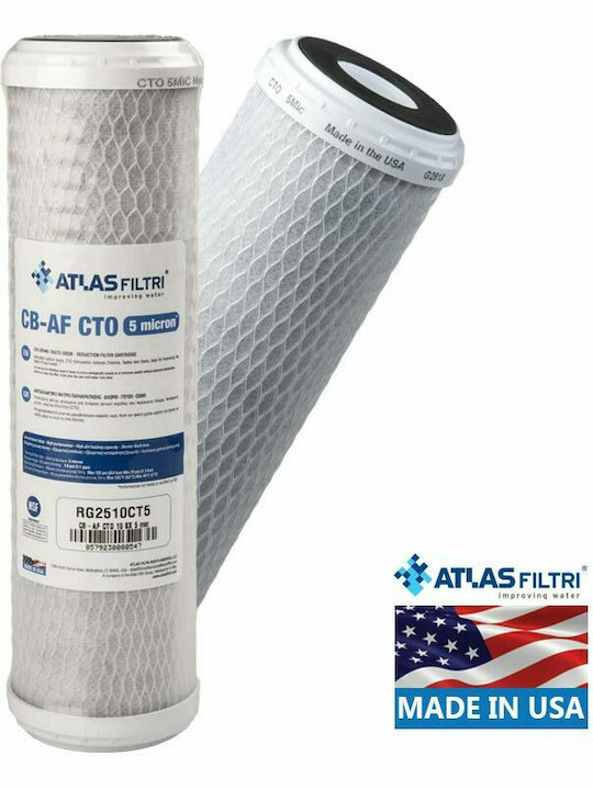 Atlas Filtri Countertop and Under Sink Water Filter Replacement made of Activated Carbon 10" CB-AF CTO SX 5 μm