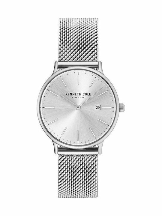 Kenneth Cole Γυναικείο Ρολόι 33mm Μπαταρίας με Ασημί Μεταλλικό Μπρασελέ