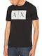 Armani Exchange Ανδρικό T-shirt Μαύρο με Λογότυπο