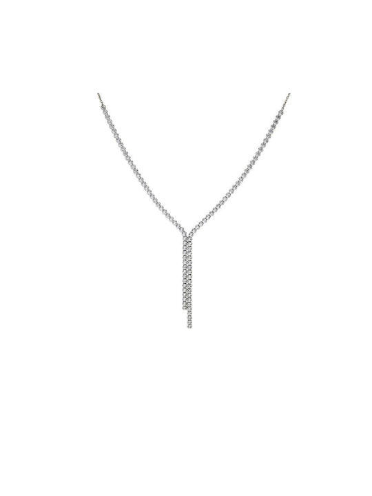 14 Carat White Gold Necklace with Zircon Stones KO00166 (Women's)