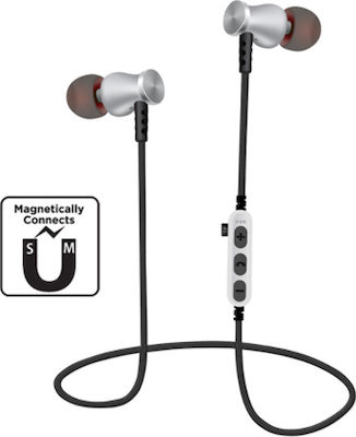 MS-T15 In-ear Bluetooth Handsfree Ακουστικά με Αντοχή στον Ιδρώτα Ασημί