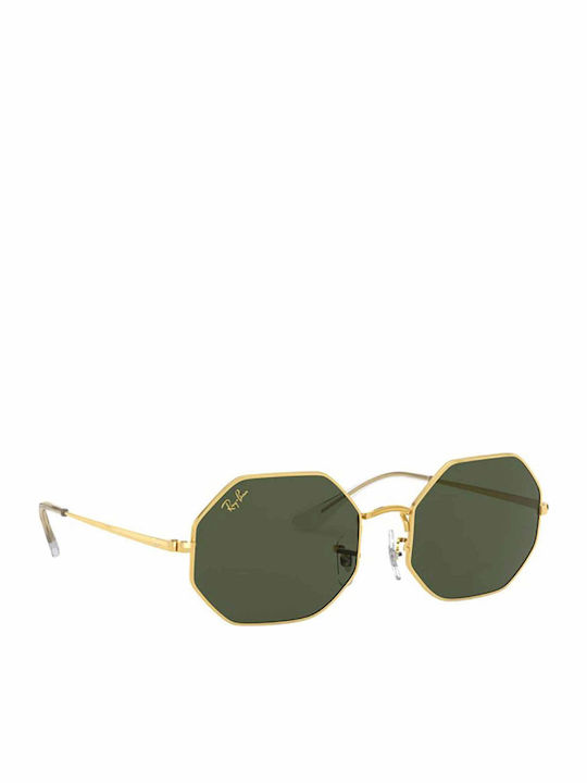 Ray Ban Octagon Unisex Sunglasses with Gold Metal Frame and Green Lens RB1972 919631