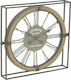 Inart Antique Wall Clock Metallic Gray 58x54cm
