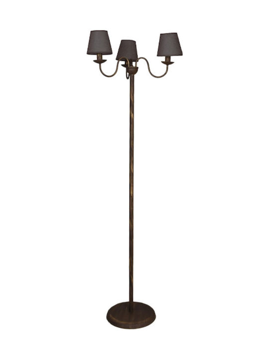 Fylliana Vintage Floor Lamp H167xW45cm. with Socket for Bulb E14 Brown